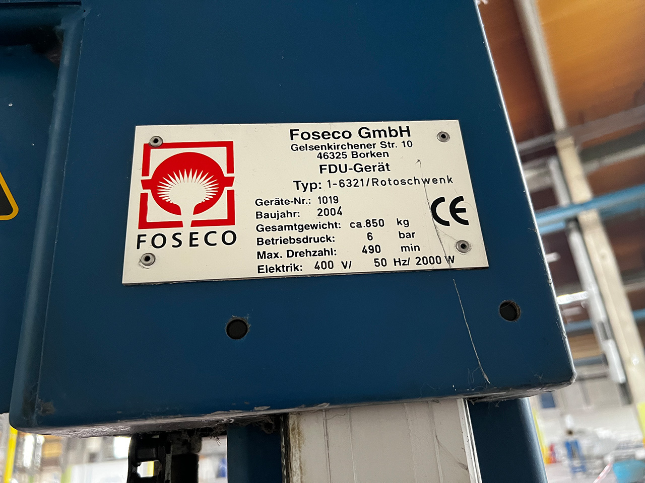 Дегазационная установка Foseco Rotostativ 1-6321 ZU2237, б/у