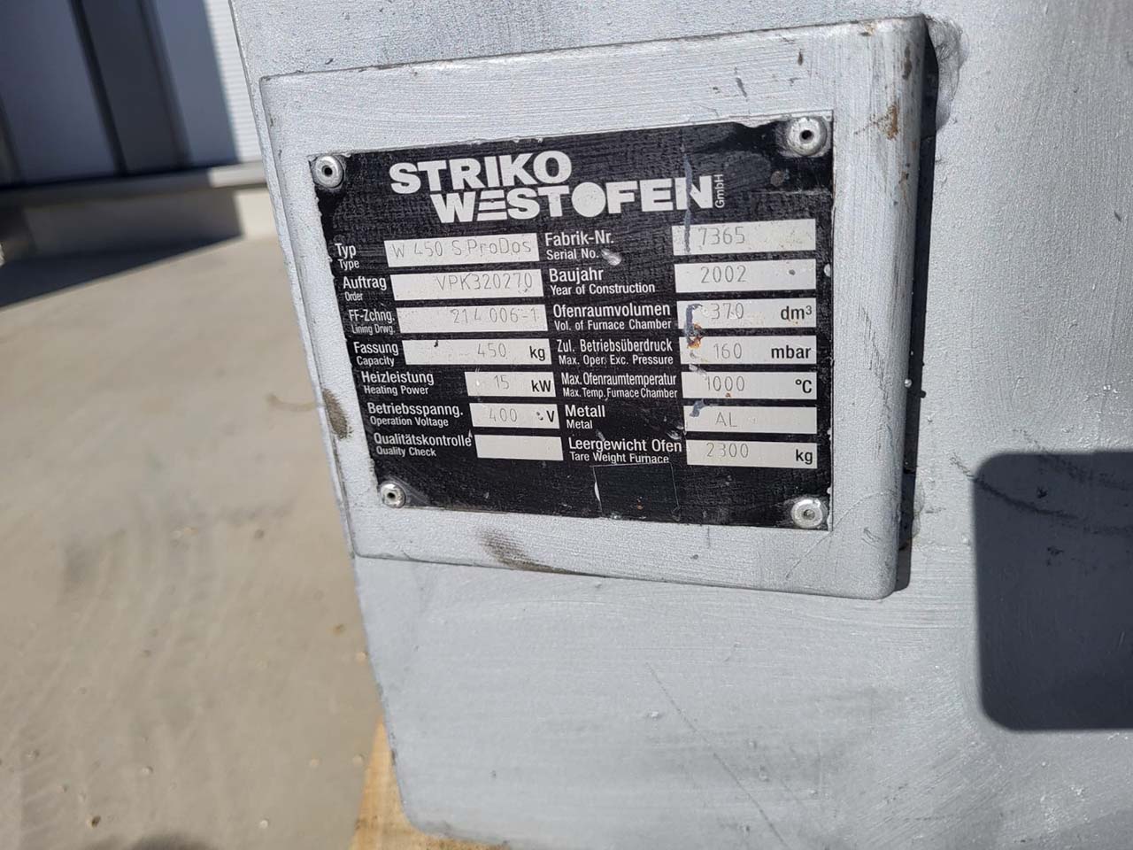 StrikoWestofen W 450 S ProDos DCP дозирующая печь O1816, б/у StrikoWestofen W 450 S ProDos DCP дозирующая печь O1816, б/у