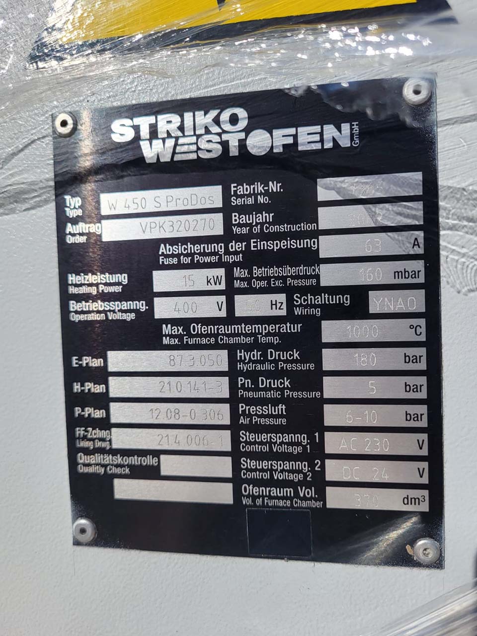 StrikoWestofen W 450 S ProDos DCP дозирующая печь O1816, б/у StrikoWestofen W 450 S ProDos DCP дозирующая печь O1816, б/у
